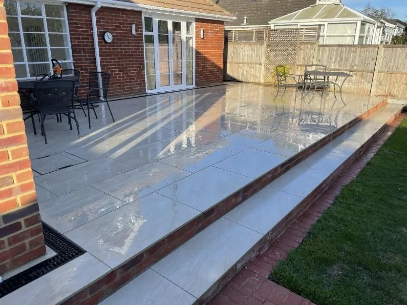 Large format porcelain patio in Sittingbourne