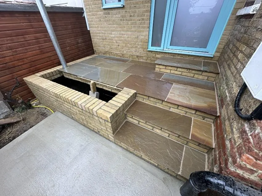 Brick steps with raised planter in Ramsgate