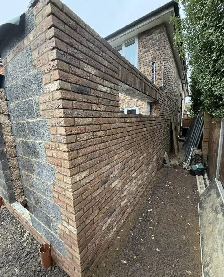 Side extension built up in blended stock brick in Ramsgate
